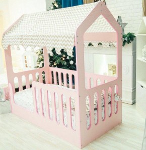 Кроватка-домик без ящика 800*1600 (Розовый) в Химках - himki.ok-mebel.com | фото